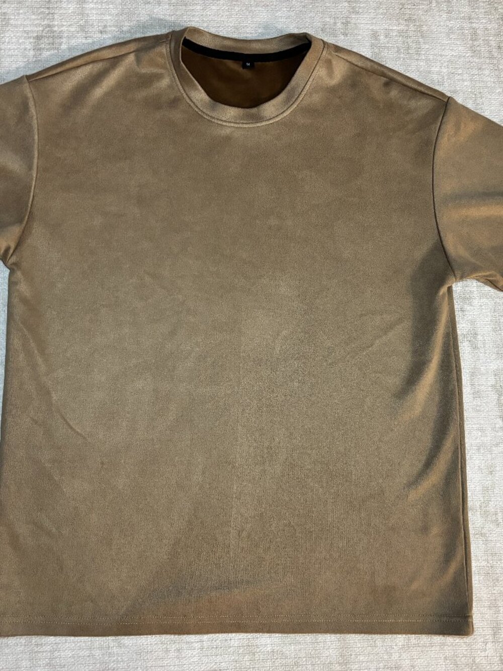 SHEIN Washed Tan Oversized Heavyweight Boxy T-Shirt Streetwear Crewneck